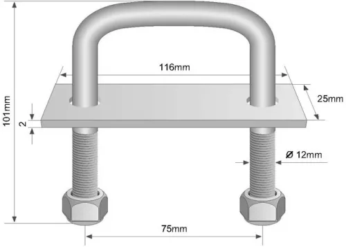 Rögzítő fül U 75x101