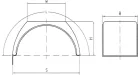 Lapos tetős sárvédőív 600x1250mm flat top