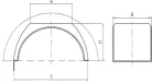 Lapos tetős sárvédőív 400x900mm flat top
