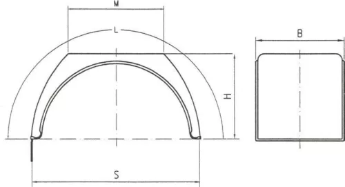 Lapos tetős sárvédőív 400x900mm flat top