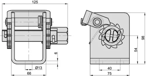 Rakományrögzítő spanifer csörlő 50mm 5t