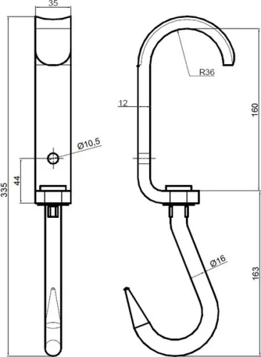 Húskampó INOX EUR horog