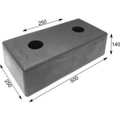 Rámpa ütköző gumi 500 x 250 x 140