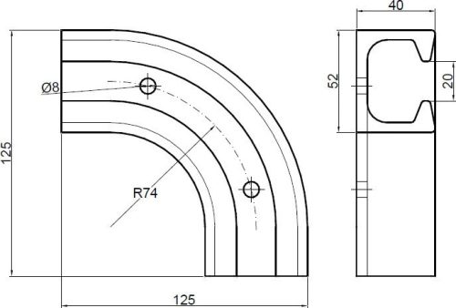 Félköríves sín hússzállítóba