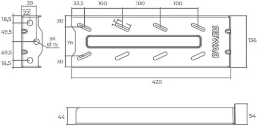 Szerszámosláda konzol készlet 420mm