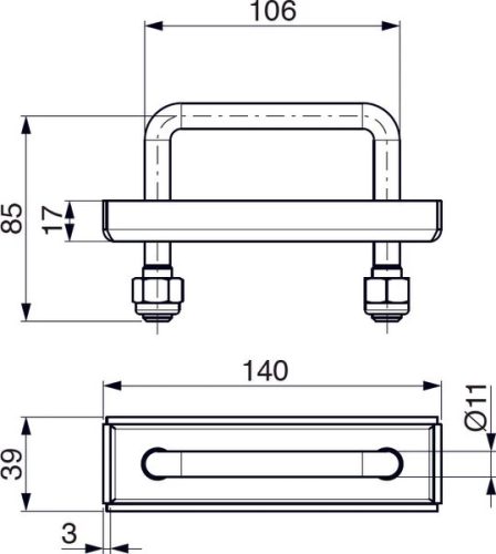 Rögzítő fül U 95x85