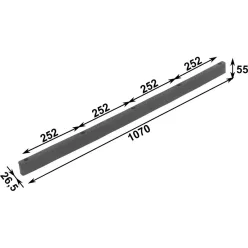 Ütköző gumi 1070 x 26 x 55 Schmitz 5 furat