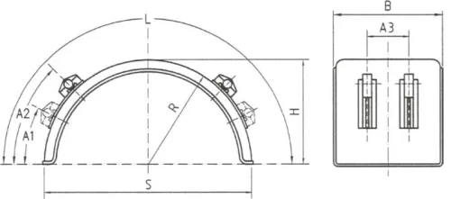 Sárvédő félív 450x1300mm