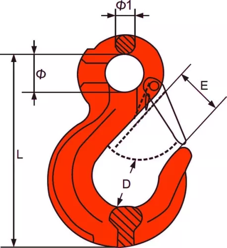 Horog összekötőhöz 8mm lánchoz LC40kN