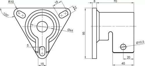 Sárvédőtartó cső foglalat 42mm