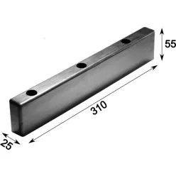 Ütköző gumi 310 x 25 x 55 Schmitz 3 furat