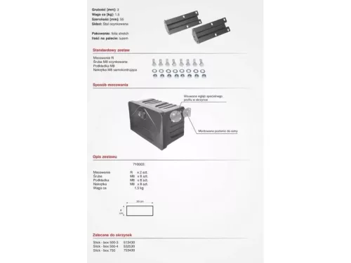 Szerszámosláda konzol készlet 200mm Stabilo