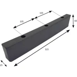 Ütköző gumi 325 x 60 x 25 Schmitz 3 furat
