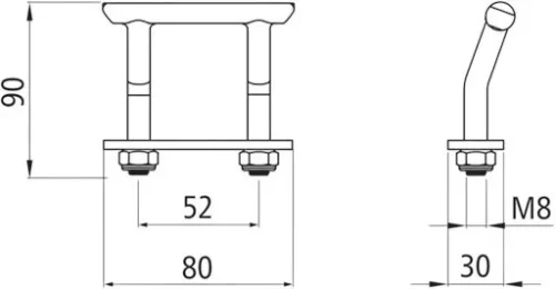Rögzítő fül U 52x90