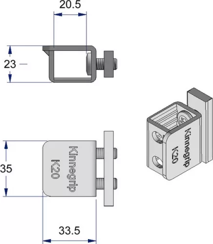 Kinnegrip rakoncazseb oldalsó K20