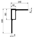 Sarokelem ALU 135/90