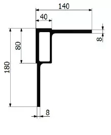 Sarokelem ALU 135/90