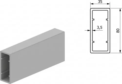 Rakonca profil 80x35 5.100 mm