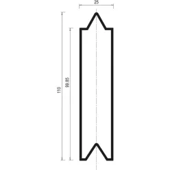 Alu ponyva profil ékes ÚJ 100x25 3300mm