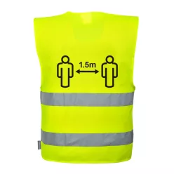   Portwest Távolságtartásra figyelmeztető jól láthatósági mellény 1,5 m