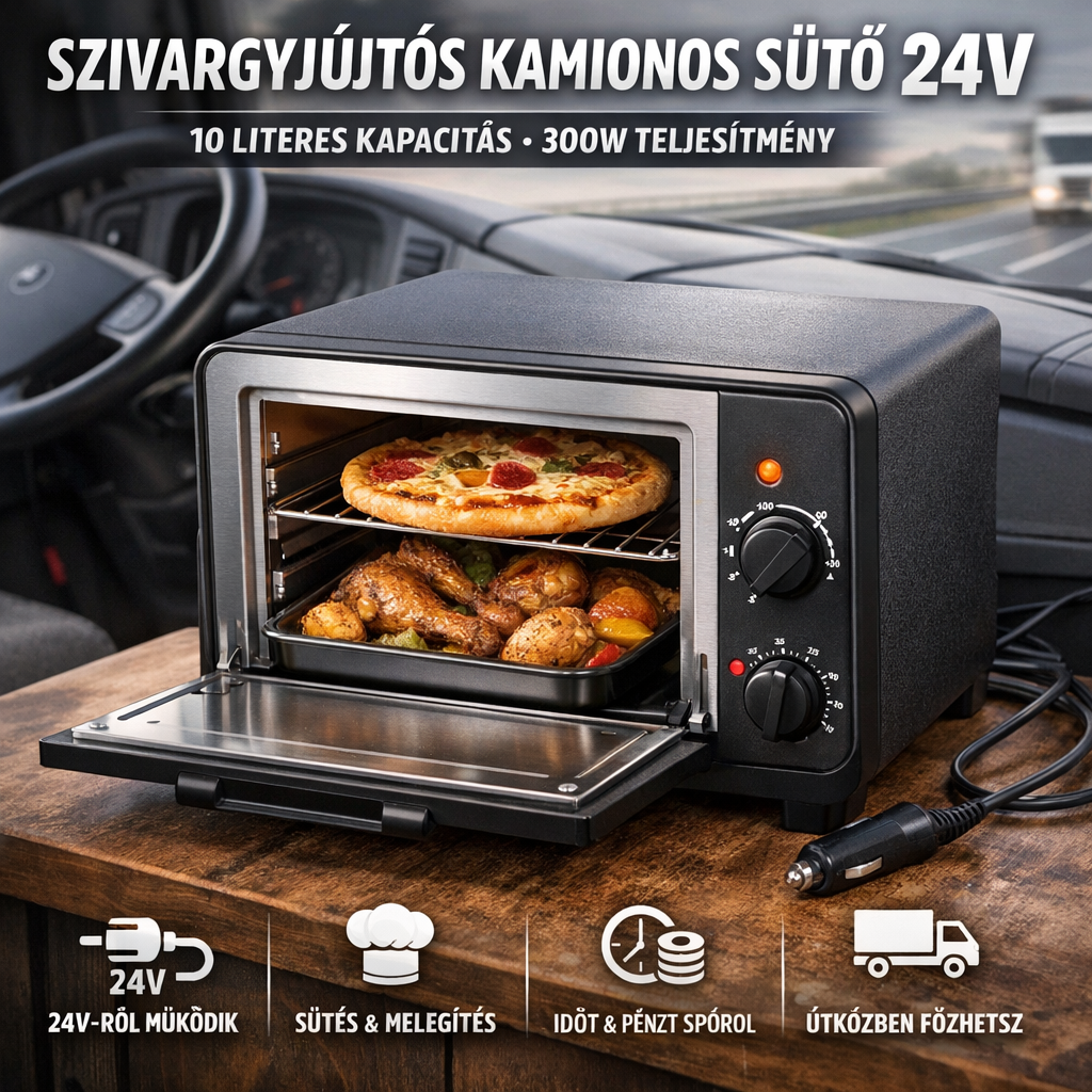 Szivargyújtós kamionos sütő 24V